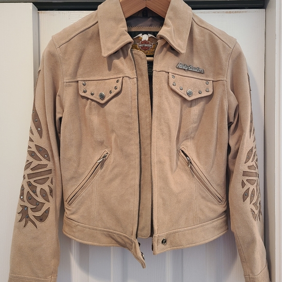 Harley-Davidson Tan Leather Jacket (Women's) Small - Picture 1 of 4